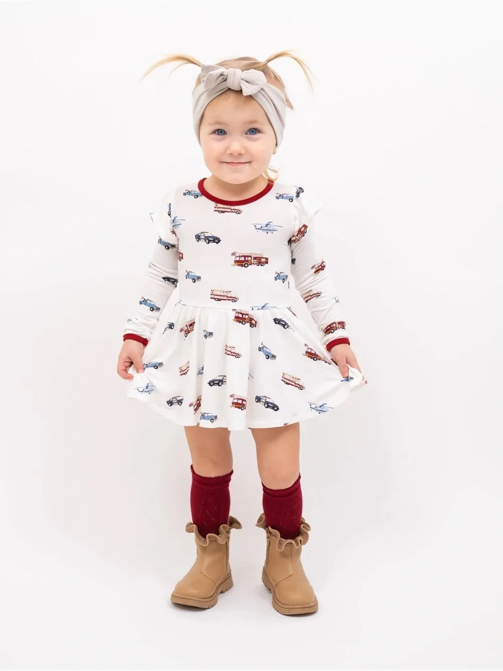🚓🚒 Kyte Baby First Responder Twirl Bodysuit Dress – Size 0/3 Months | EC 🚒🚑